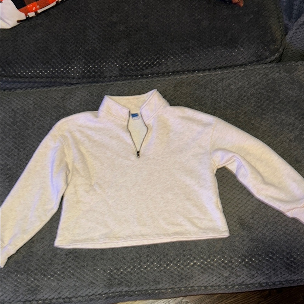 Beige Quarter-Zip Sweatshirt